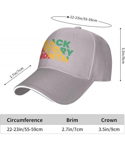 Black History Month African American Baseball Cap Casual Mens Womans Baseball Hat Washable Adjusting Baseball Cap Gray $14.99...