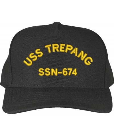 USS Trepang SSN-674 with Enlisted Silver Dolphins Text Only Custom Embroidered Cap Black $28.97 Baseball Caps