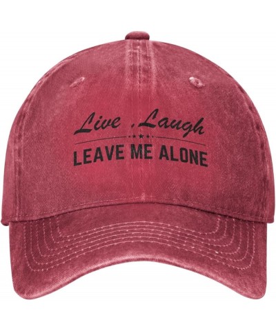 Live,Laugh,Leave Me Alone Hat for Men Women Dad Trucker Hat Funny Baseball Cap Red $9.45 Baseball Caps