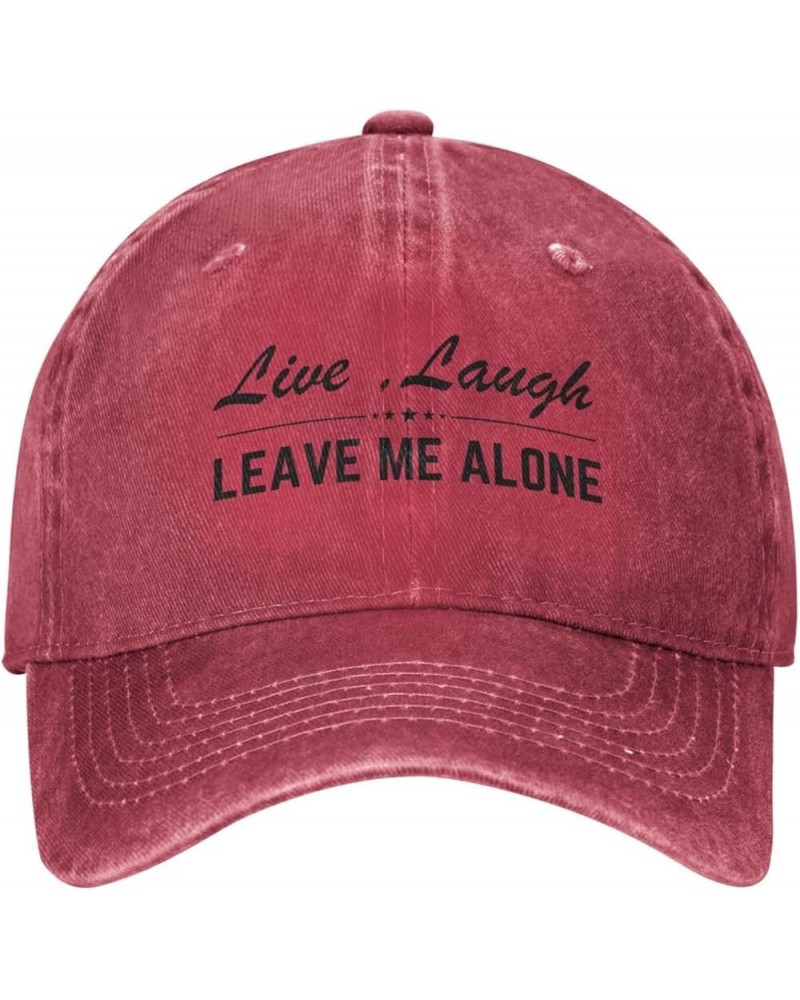 Live,Laugh,Leave Me Alone Hat for Men Women Dad Trucker Hat Funny Baseball Cap Red $9.45 Baseball Caps