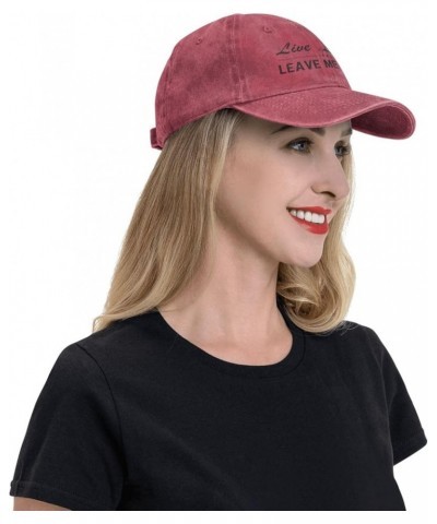 Live,Laugh,Leave Me Alone Hat for Men Women Dad Trucker Hat Funny Baseball Cap Red $9.45 Baseball Caps