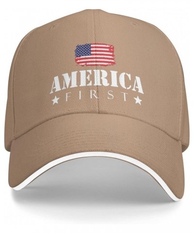 America First Hat Trump 2024 Hat 4th July Day Hat Classic Adjustable Baseball Cap Trucker Hat for Men Women Cap Natural $11.6...