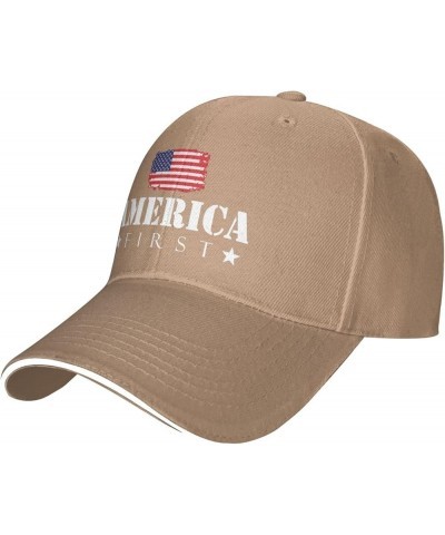 America First Hat Trump 2024 Hat 4th July Day Hat Classic Adjustable Baseball Cap Trucker Hat for Men Women Cap Natural $11.6...