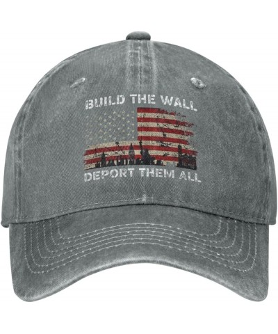 I Stand with Texas Hats Build The Wall Deport Them All hat & Funny Hunting Hat & Gifts Cycling Hat & Gray $12.18 Cowboy Hats