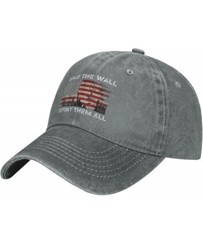 I Stand with Texas Hats Build The Wall Deport Them All hat & Funny Hunting Hat & Gifts Cycling Hat & Gray $12.18 Cowboy Hats