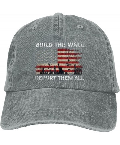 I Stand with Texas Hats Build The Wall Deport Them All hat & Funny Hunting Hat & Gifts Cycling Hat & Gray $12.18 Cowboy Hats