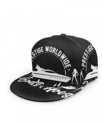 Step Brothers Prestige Worldwide Boats & Hoes Hat Flat Brim Bill Baseball Cap Adjustable Snapback Hat Hip Hop Cap Dad Hat Tru...