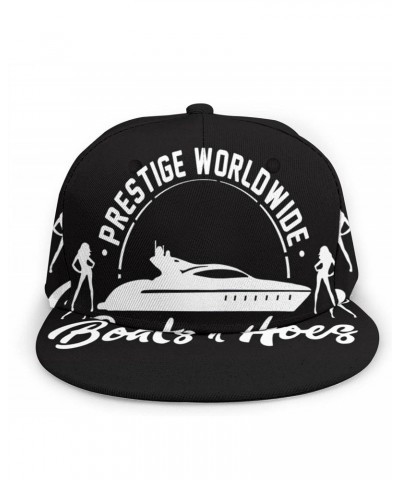 Step Brothers Prestige Worldwide Boats & Hoes Hat Flat Brim Bill Baseball Cap Adjustable Snapback Hat Hip Hop Cap Dad Hat Tru...