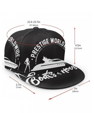 Step Brothers Prestige Worldwide Boats & Hoes Hat Flat Brim Bill Baseball Cap Adjustable Snapback Hat Hip Hop Cap Dad Hat Tru...