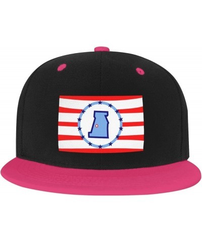 Flag of Madison County, Ohio Baseball Cap for Men Women Snapback Hat Adjustable Flat Bill Hats Pink $14.09 Baseball Caps