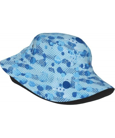 Colorful Galaxy Hats Fashion Sun Cap Packable Outdoor Fisherman Hat for Women and Men Blue Polka Dot Print $11.48 Visors