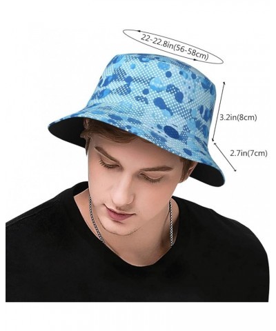 Colorful Galaxy Hats Fashion Sun Cap Packable Outdoor Fisherman Hat for Women and Men Blue Polka Dot Print $11.48 Visors