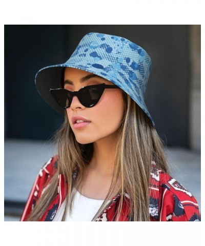 Colorful Galaxy Hats Fashion Sun Cap Packable Outdoor Fisherman Hat for Women and Men Blue Polka Dot Print $11.48 Visors