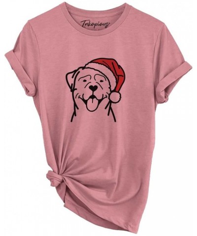 Santa Hat Rottweiler T-Shirt Unisex Mauve Crewneck $19.76 Skullies & Beanies