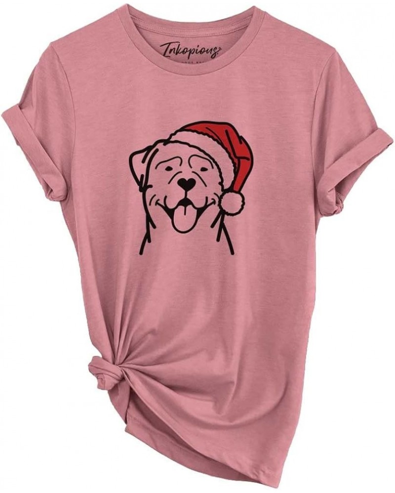 Santa Hat Rottweiler T-Shirt Unisex Mauve Crewneck $19.76 Skullies & Beanies