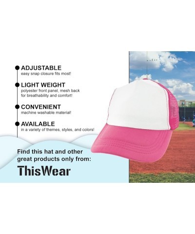 Think Positive Be Happy Trucker Hat 1 Pink $17.33 Baseball Caps