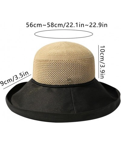 Foldable Beach Hats for Travel Summer Wide Brim Sun Hat Mesh Breathable Bucket Hat Brown A $22.57 Sun Hats