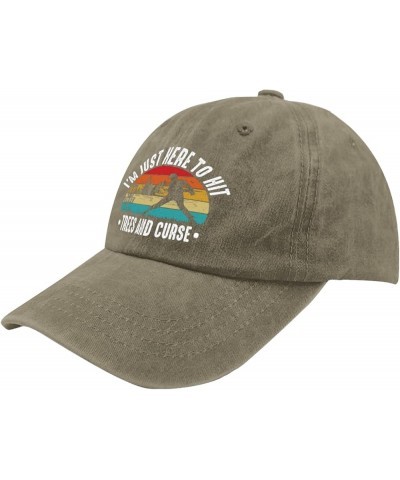 I'm Just Here to Hit The Trees and Curse Caps Youth Golf Hat Pigment Black Fishing Hat Gifts for Her Pigment Khaki $10.98 Bas...