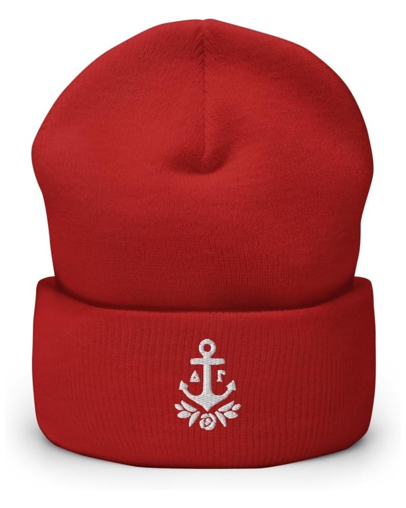 Delta Gamma Sorority Beanie: Premium Quality Soft Turbo Acrylic Campus Wear for Pride & Warmth, Winter Hat Red Design 2 $22.7...