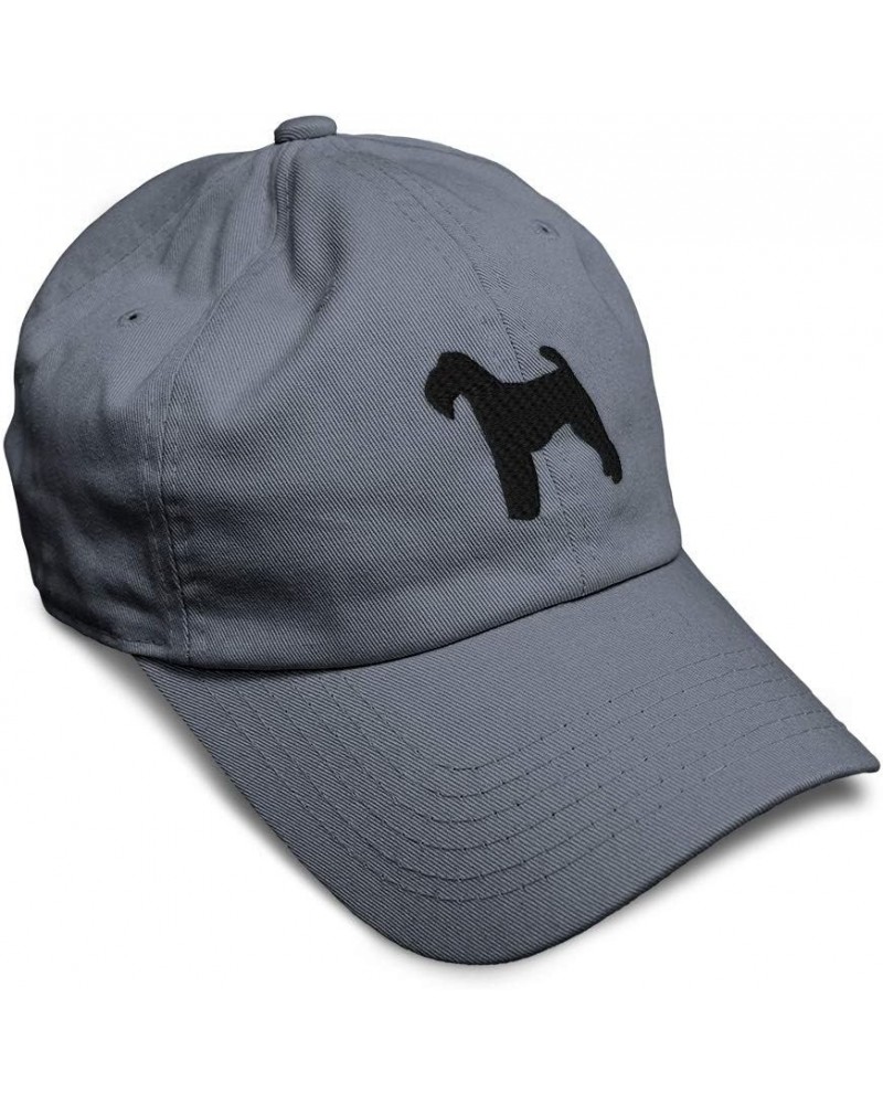 Custom Soft Baseball Cap Welsh Terrier Silhouette Embroidery Dogs Twill Cotton Dad Hats for Men & Women Dark Grey Design Only...