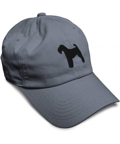 Custom Soft Baseball Cap Welsh Terrier Silhouette Embroidery Dogs Twill Cotton Dad Hats for Men & Women Dark Grey Design Only...