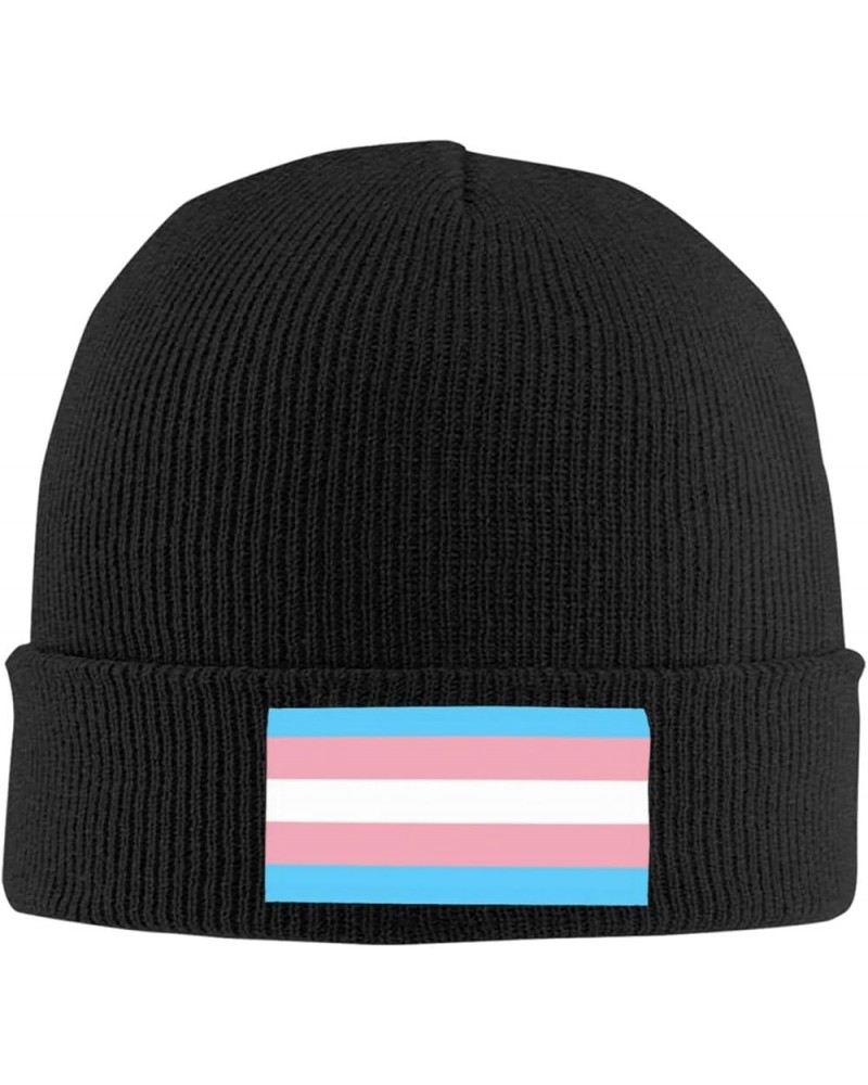 Transgender Flag Trans Awareness Beanie Hat Men Winter Warm Hat Women Knit Hat Slouchy Skull Cap Knitted Hat Black Black $11....