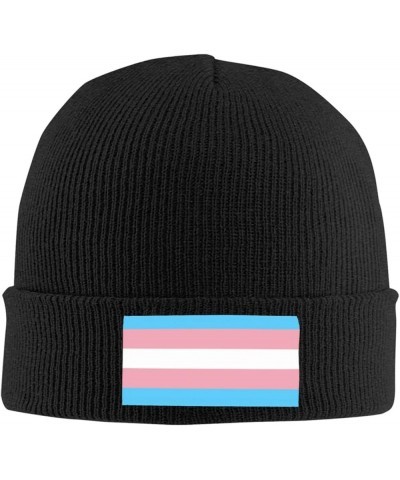 Transgender Flag Trans Awareness Beanie Hat Men Winter Warm Hat Women Knit Hat Slouchy Skull Cap Knitted Hat Black Black $11....