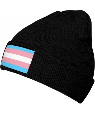 Transgender Flag Trans Awareness Beanie Hat Men Winter Warm Hat Women Knit Hat Slouchy Skull Cap Knitted Hat Black Black $11....