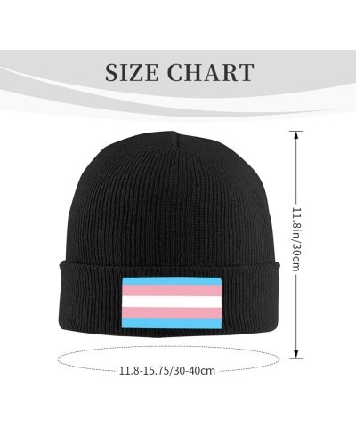 Transgender Flag Trans Awareness Beanie Hat Men Winter Warm Hat Women Knit Hat Slouchy Skull Cap Knitted Hat Black Black $11....