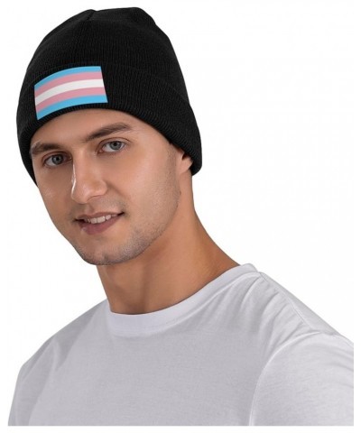 Transgender Flag Trans Awareness Beanie Hat Men Winter Warm Hat Women Knit Hat Slouchy Skull Cap Knitted Hat Black Black $11....