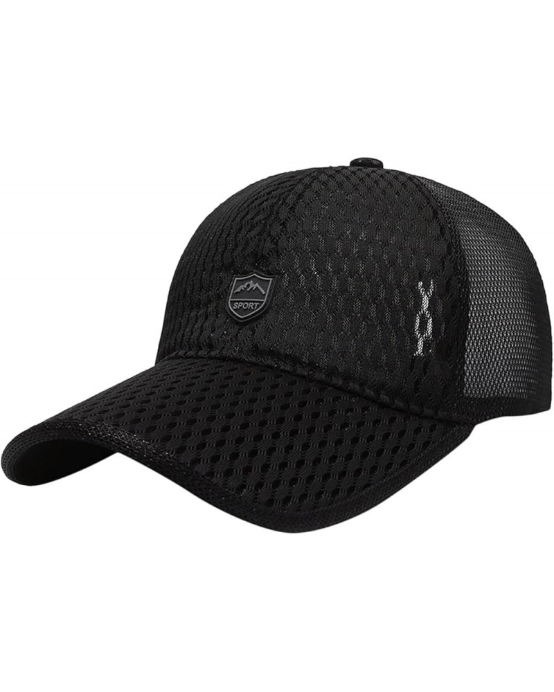 Men Outdoor Long Brim Sunshade Sunscreen Hat Mesh Breathable Baseball Cap Peaked Hat Ladies Visors for Women Black $8.73 Visors