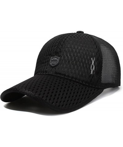 Men Outdoor Long Brim Sunshade Sunscreen Hat Mesh Breathable Baseball Cap Peaked Hat Ladies Visors for Women Black $8.73 Visors