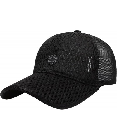 Men Outdoor Long Brim Sunshade Sunscreen Hat Mesh Breathable Baseball Cap Peaked Hat Ladies Visors for Women Black $8.73 Visors