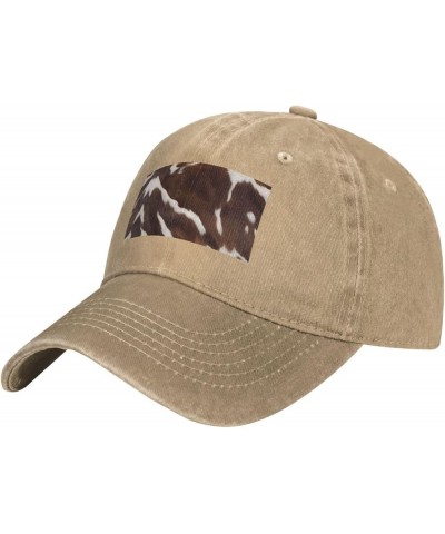 Black Brown Cowhide Pattern Adult Classic Denim hat : Comfortable, Light Unisex Suitable for Outdoor Sports Travel Natural $1...