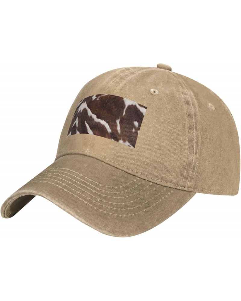 Black Brown Cowhide Pattern Adult Classic Denim hat : Comfortable, Light Unisex Suitable for Outdoor Sports Travel Natural $1...