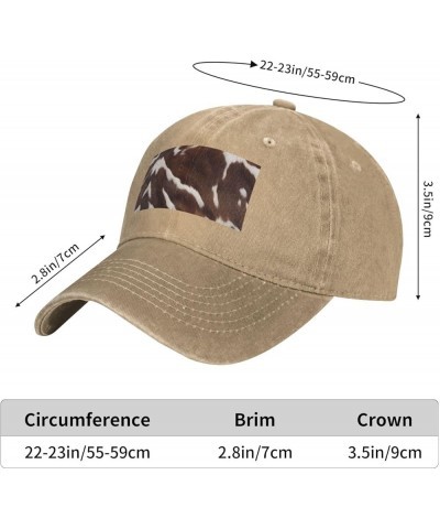 Black Brown Cowhide Pattern Adult Classic Denim hat : Comfortable, Light Unisex Suitable for Outdoor Sports Travel Natural $1...