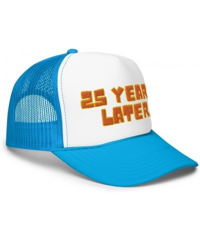 NG 25 Years Later Meme Birthday Embroidered Curved Bill Foam Trucker Hat High Crown Adjustable Birthday Gift Blue / White / B...