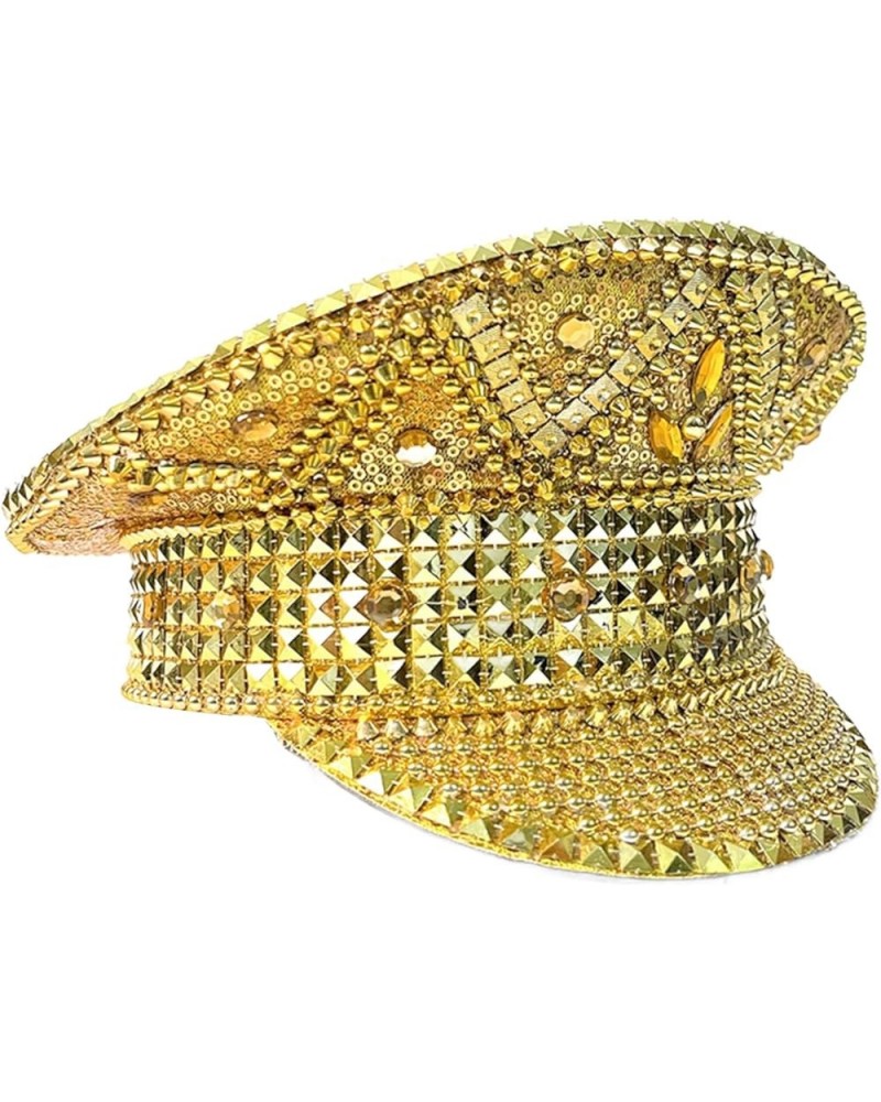 Bejeweled Crystal Captain Hat Hat For Bachelorette Party Hat Versatile For Club Stage Headwear For Ladies Elegant B $20.06 Fe...