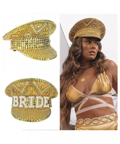 Bejeweled Crystal Captain Hat Hat For Bachelorette Party Hat Versatile For Club Stage Headwear For Ladies Elegant B $20.06 Fe...