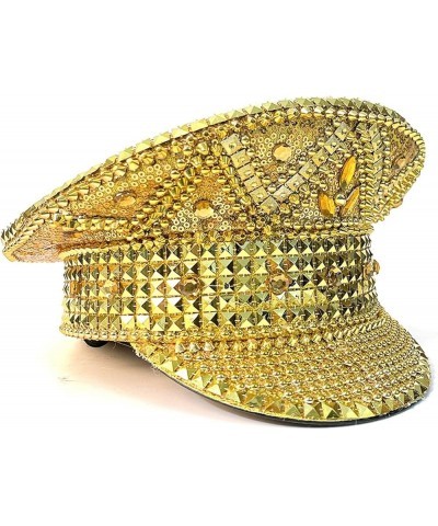 Bejeweled Crystal Captain Hat Hat For Bachelorette Party Hat Versatile For Club Stage Headwear For Ladies Elegant B $20.06 Fe...