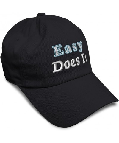 Soft Baseball Cap Easy Does It Cotton Dad Hats for Men & Women Black $13.34 Baseball Caps