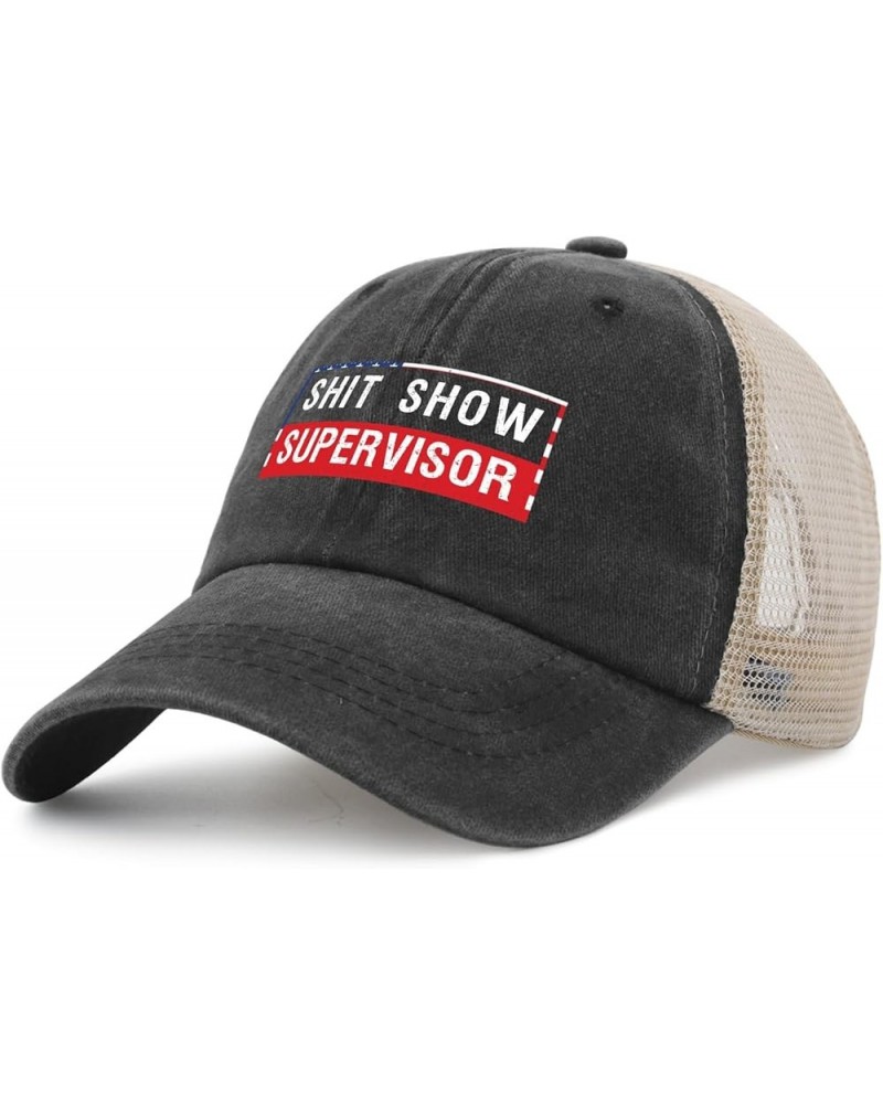 Shit Show Supervisor Hat for Men Cute Shitshow Ball Caps Womens AllBlack Ball Caps Humor Unique Gifts for Plumber Allblack $8...