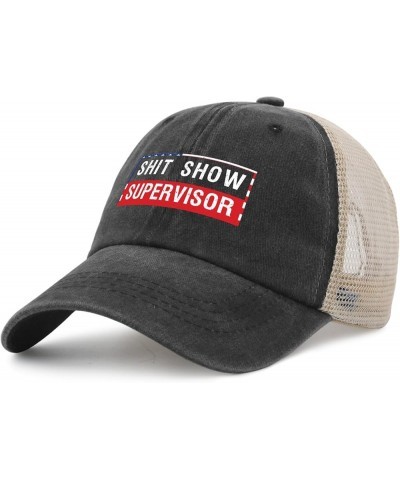 Shit Show Supervisor Hat for Men Cute Shitshow Ball Caps Womens AllBlack Ball Caps Humor Unique Gifts for Plumber Allblack $8...