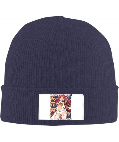 Gurren Anime Lagann Knit Hat Winter Ski Warm Knitted Caps Plain Cuffed Beanie for Men Women Black Navy Blue $10.70 Skullies &...