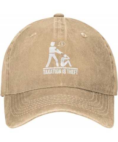 Taxation is Theft Ponytail Baseball Cap Vintage Denim Cowboy Hat Washed Trucker Hats Natural $8.74 Baseball Caps