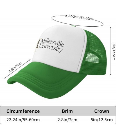 Millersville University Trucker Hats for Both Men and Women - Mesh Baseball Snapback Hats Green $9.23 Baseball Caps