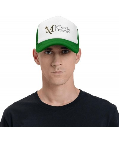 Millersville University Trucker Hats for Both Men and Women - Mesh Baseball Snapback Hats Green $9.23 Baseball Caps