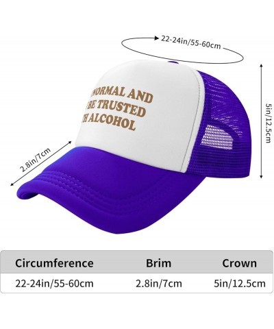 I-Am-Normal and Can Be Trusted with Alcohol-Trucker Hat Funny Hats Snapback Baseball Caps Pools Party Gifts Purple Trucker Ha...