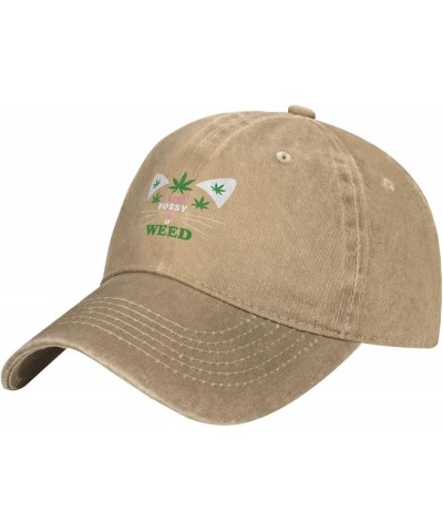 I Love Pussy Weed Baseball Cap for Men Women Adjustable Washed Vintage Cotton Dad Hats Natural $11.55 Baseball Caps