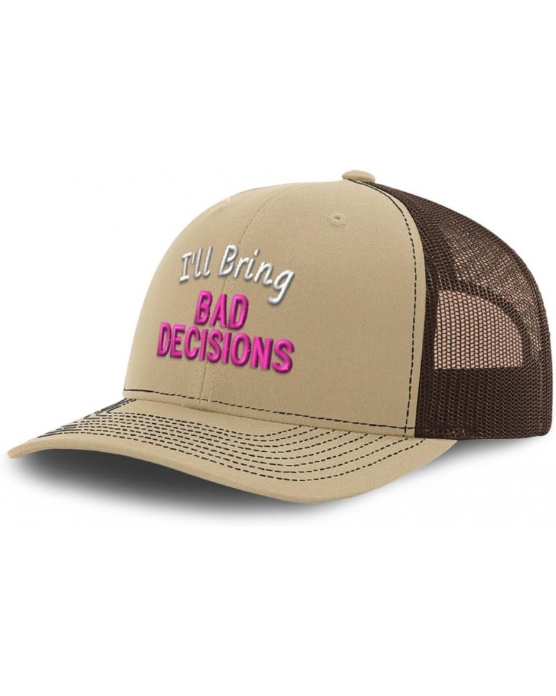 Richardson Trucker Hat I'll Bring Bad Decisions Polyester Baseball Cap Khaki Coffee $19.24 Baseball Caps